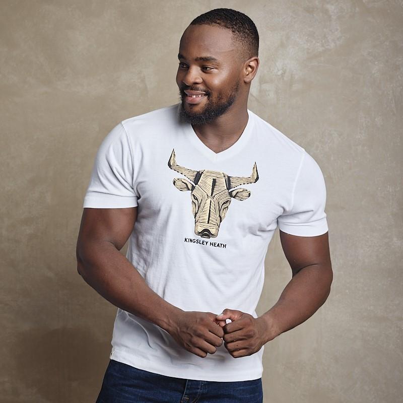 Board Craft Skull V-Neck Tee - Pelican