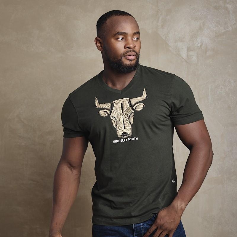 Board Craft Skull V-Neck Tee - Fatigue