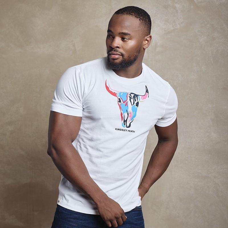 Colour Pop Skull Crew Tee - Pelican