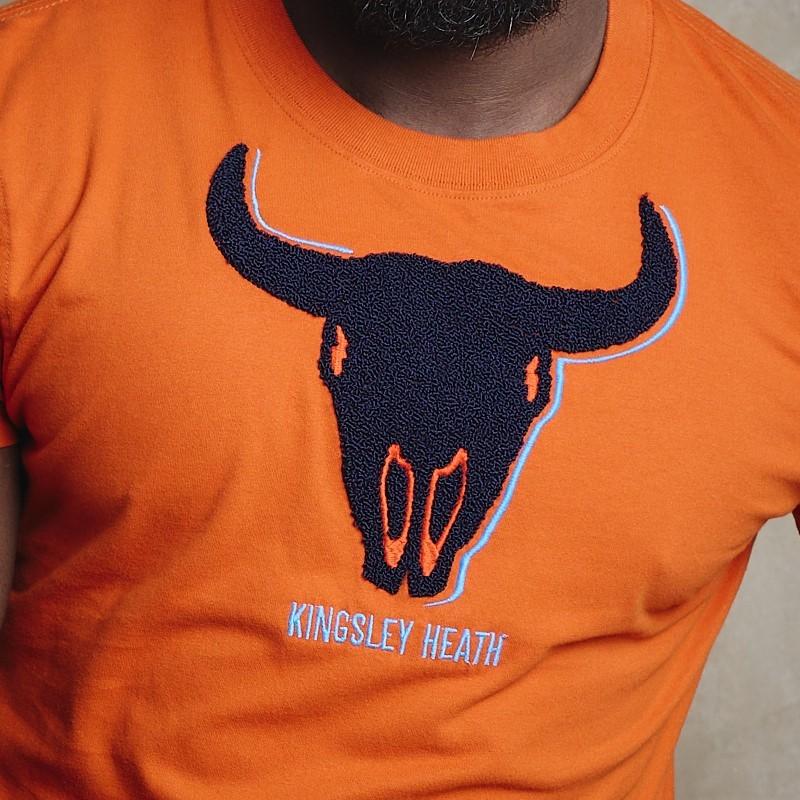 Shadow Outline Crew Tee - Camel