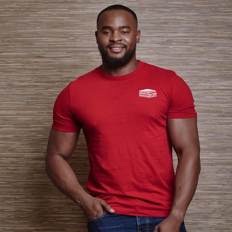3D Stacked Print Crew Tee - Port