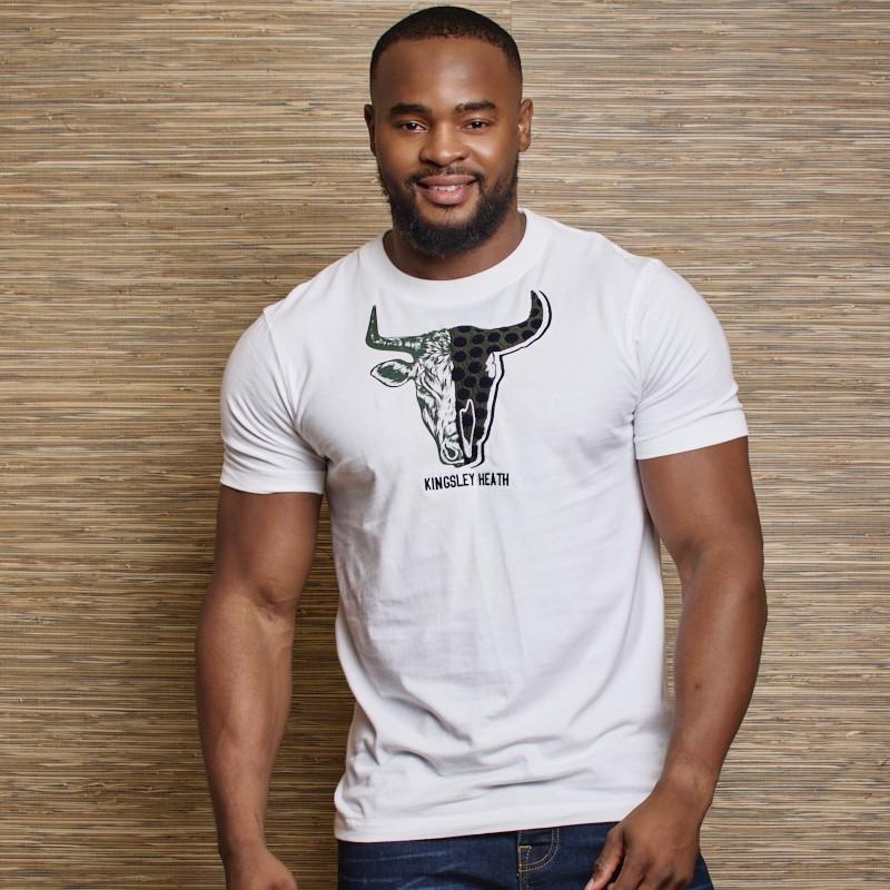 50-50 Towelling Skull Crew Tee  - Pelican