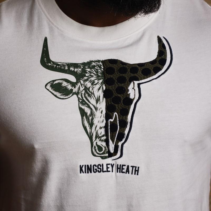 50-50 Towelling Skull Crew Tee  - Pelican