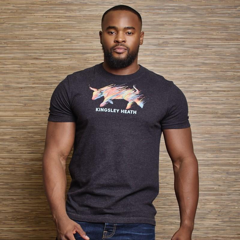 Charging Bull Nguni Crew Tee  - Gravel