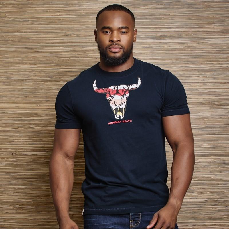 Colour Rip Skull Crew Tee - Midnight