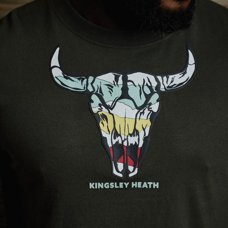 Colour Rip Skull Crew Tee - Fatigue