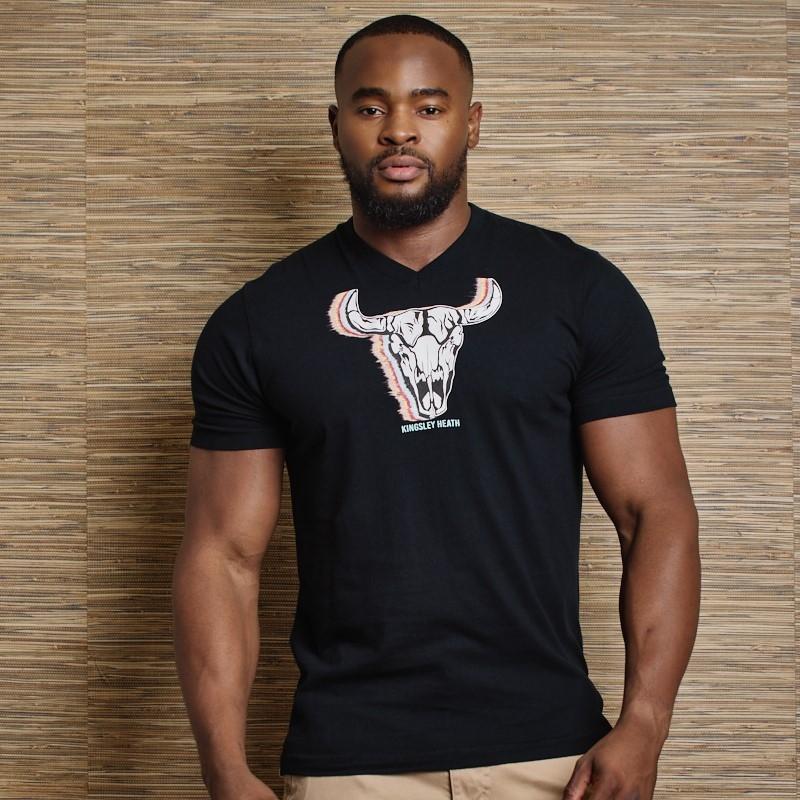 Colour Shutter Skull V-Neck Tee  - Mamba