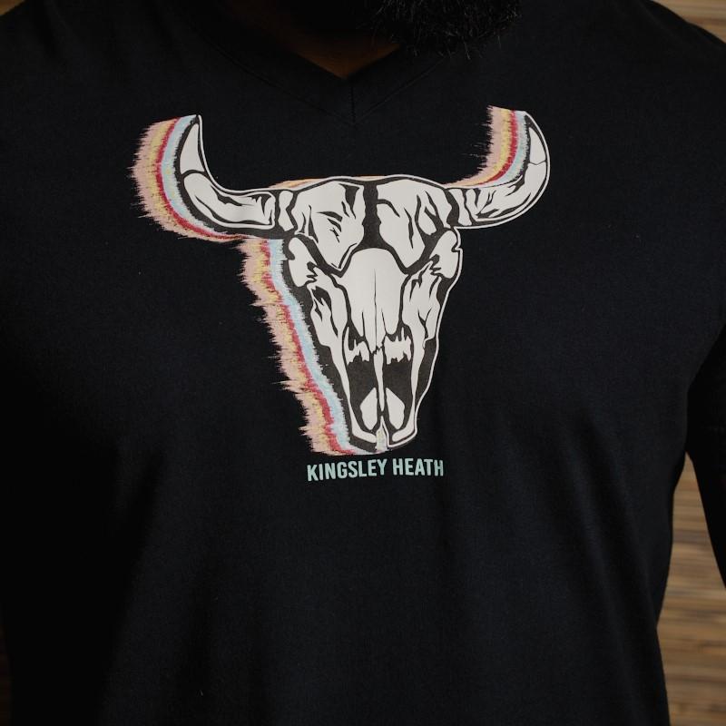 Colour Shutter Skull V-Neck Tee  - Mamba