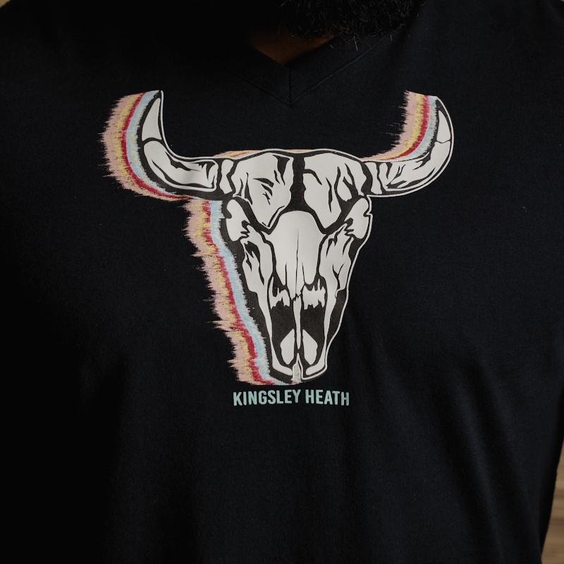 Colour Shutter Skull V-Neck Tee  - Mamba