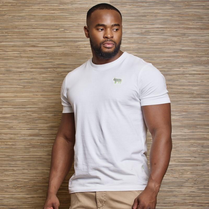 Concentric Embroidered Crew Tee - Pelican