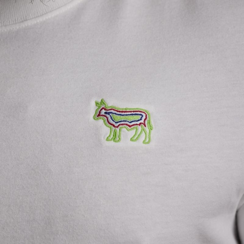 Concentric Embroidered Crew Tee - Pelican