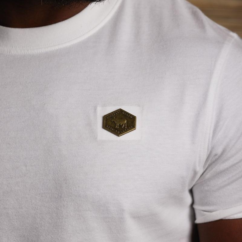 Diamond Metal Badge Crew Tee  - Pelican