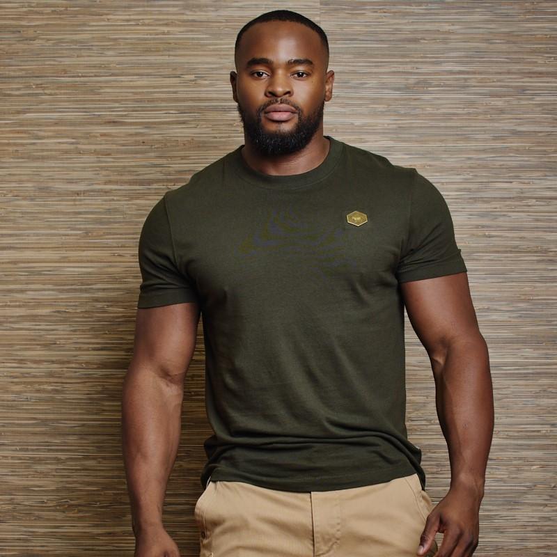 Diamond Metal Badge Crew Tee  - Fatigue