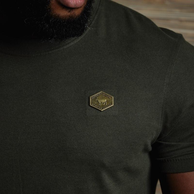 Diamond Metal Badge Crew Tee  - Fatigue