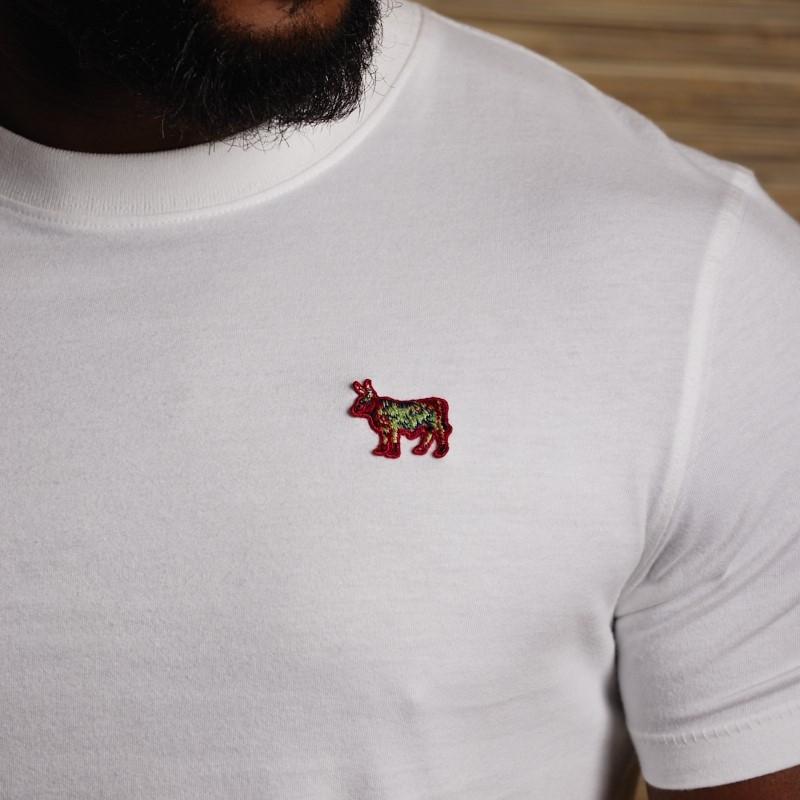 Embroidered Badge Hide Crew Tee - Pelican