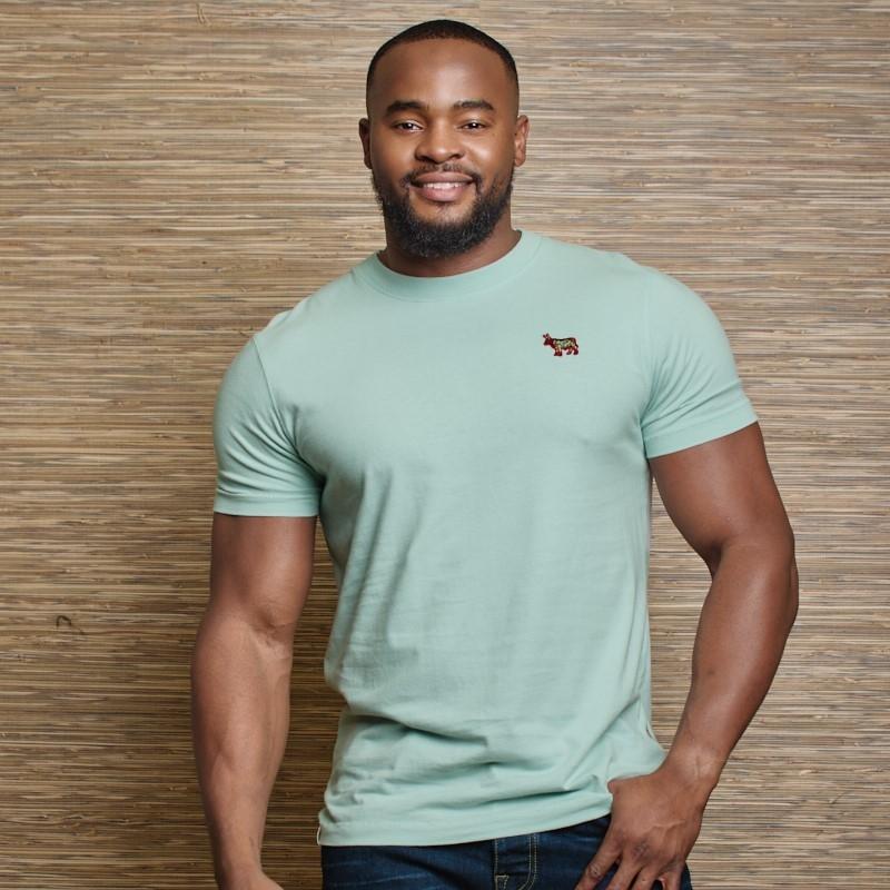 Embroidered Badge Hide Crew Tee - Mint