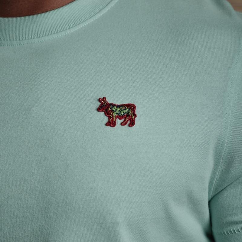 Embroidered Badge Hide Crew Tee - Mint