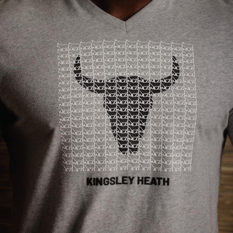 Layered Nguni Skull V-Neck Tee  - Vervet