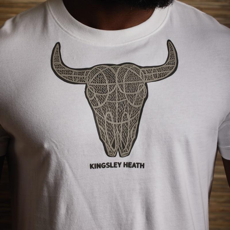 Lino Craved Skull Crew Tee - Pelican