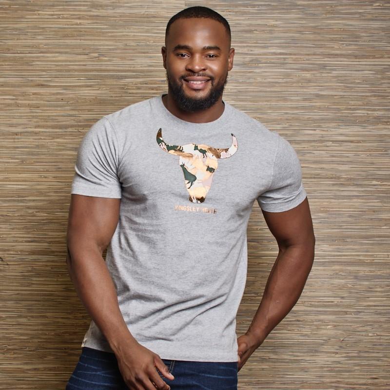 Nguni Camo Foil Skull Crew Tee - Vervet