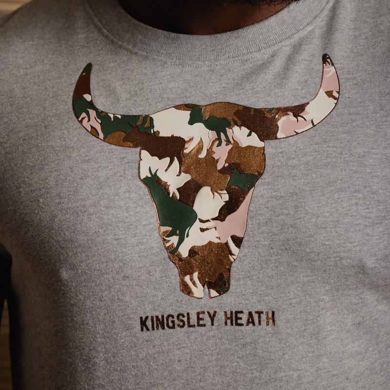 Nguni Camo Foil Skull Crew Tee - Vervet