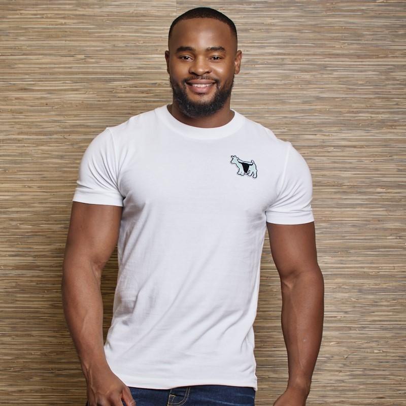 Nguni Skull Towelling Badge Crew Tee - Pelican