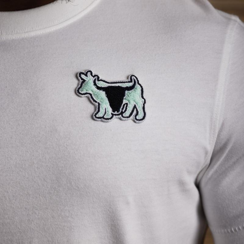 Nguni Skull Towelling Badge Crew Tee - Pelican
