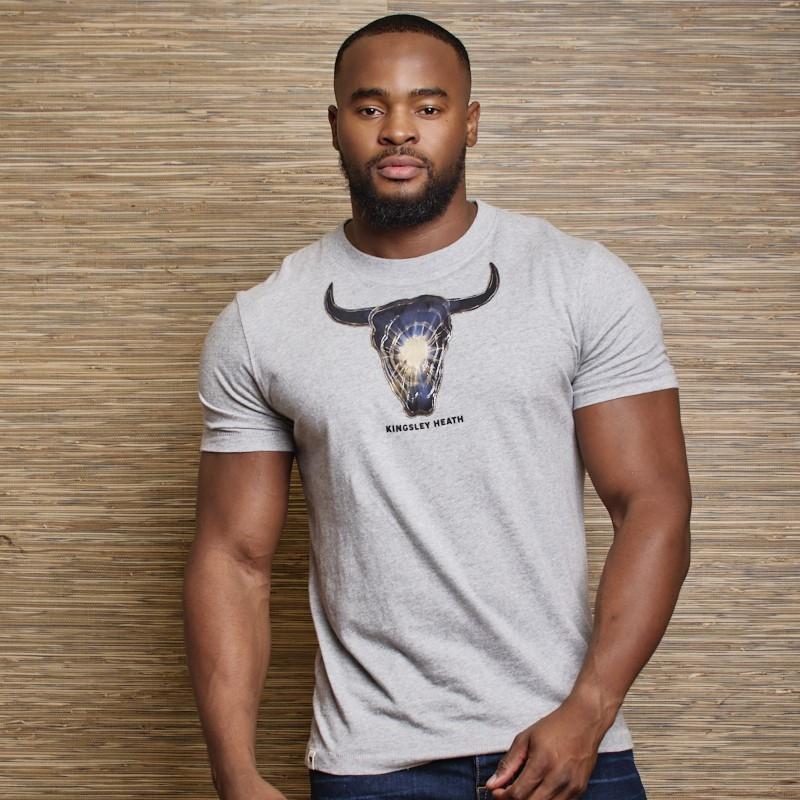 Ocean Reflections Skull Crew Tee  - Vervet