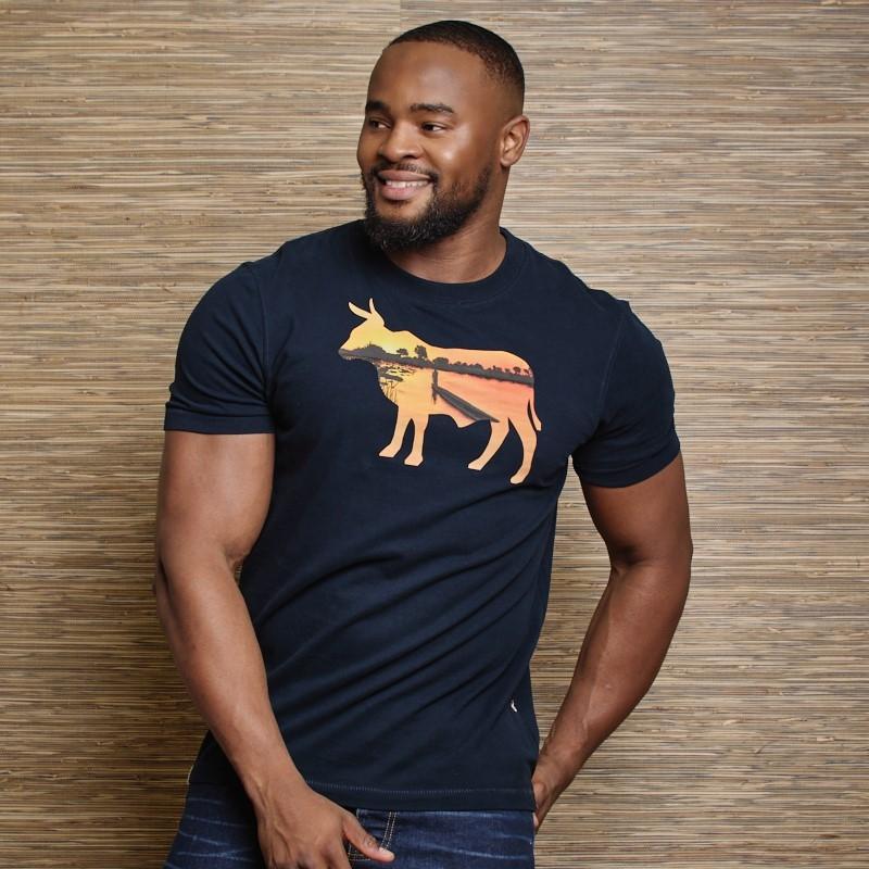 Sunset Mokoro Nguni Crew Tee - Midnight