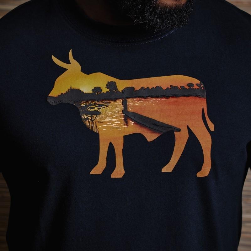 Sunset Mokoro Nguni Crew Tee - Midnight