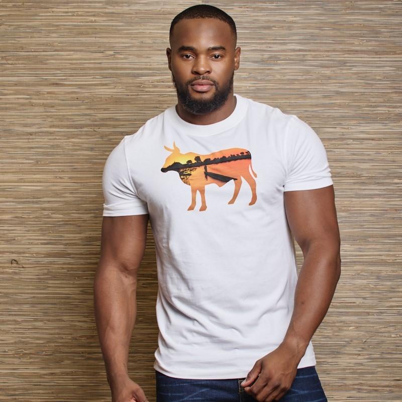 Sunset Mokoro Nguni Crew Tee - Pelican