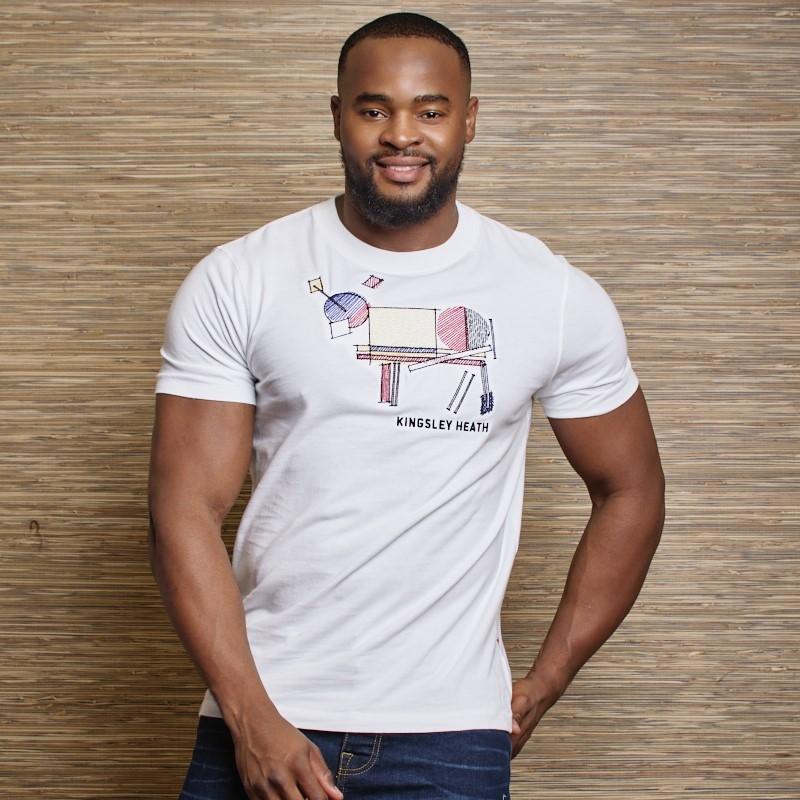 Stitch Bauhaus Nguni Crew Tee - Pelican