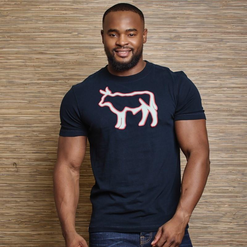 Thick Two Colour HS Nguni Crew Tee  - Midnight