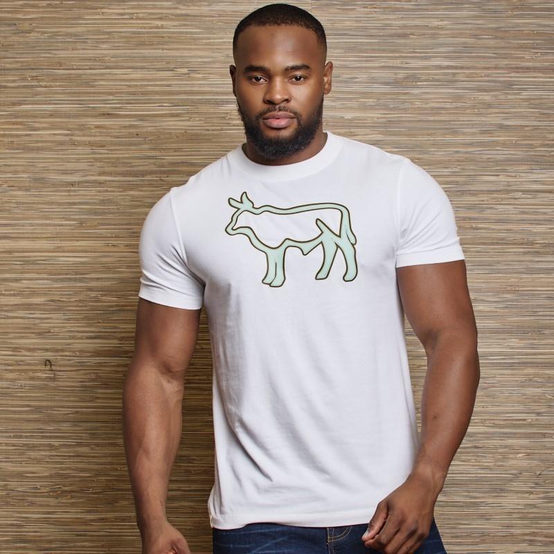 Thick Two Colour HS Nguni Crew Tee  - Pelican