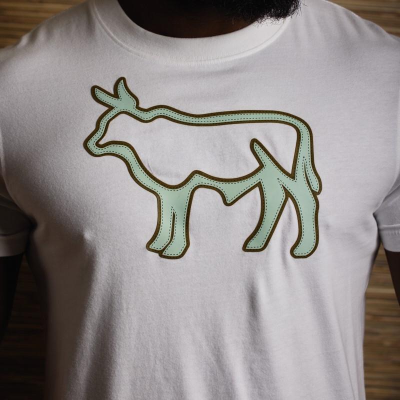 Thick Two Colour HS Nguni Crew Tee  - Pelican