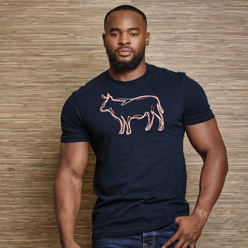 Tri-Stitch Loose Nguni Crew Tee - Midnight