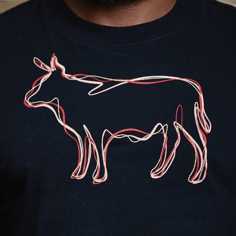 Tri-Stitch Loose Nguni Crew Tee - Midnight
