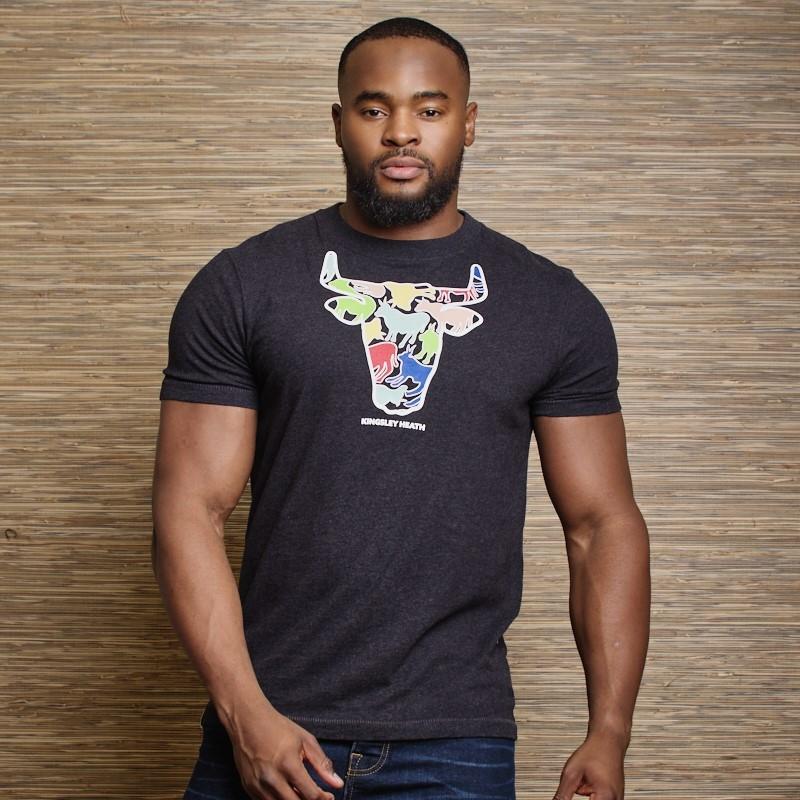 Warped Nguni Skull Crew Tee - Gravel