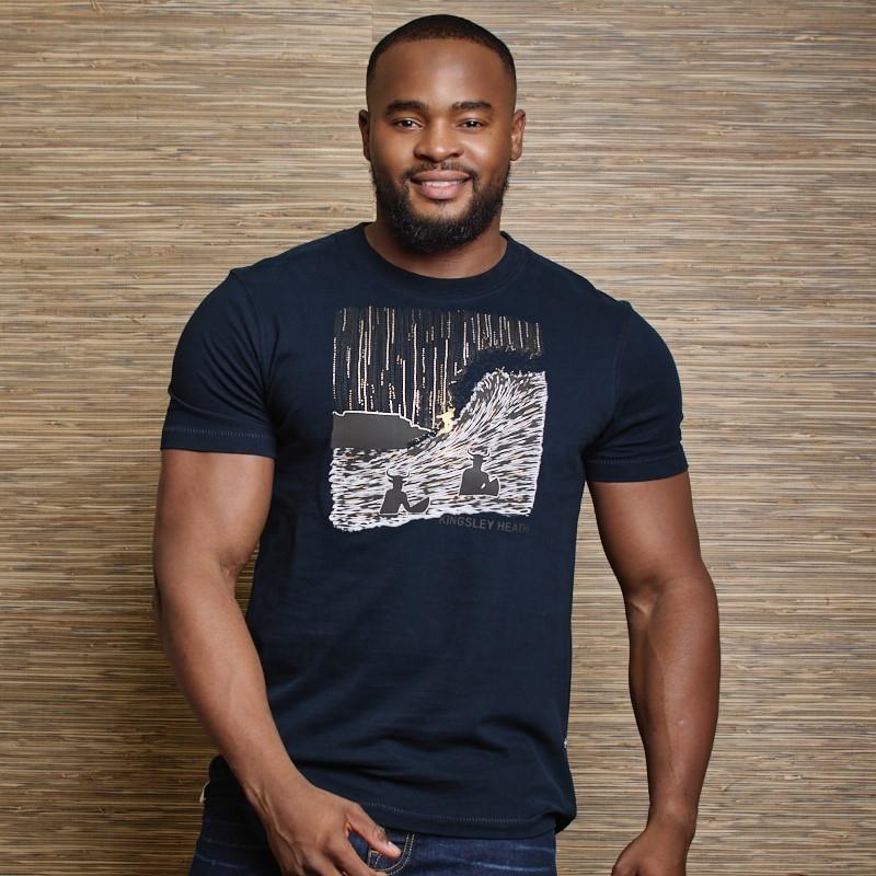Big Bay Nguni Infill Crew Tee - Midnight