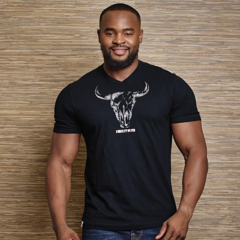 Forged Foil Skull V-Neck Tee - Mamba