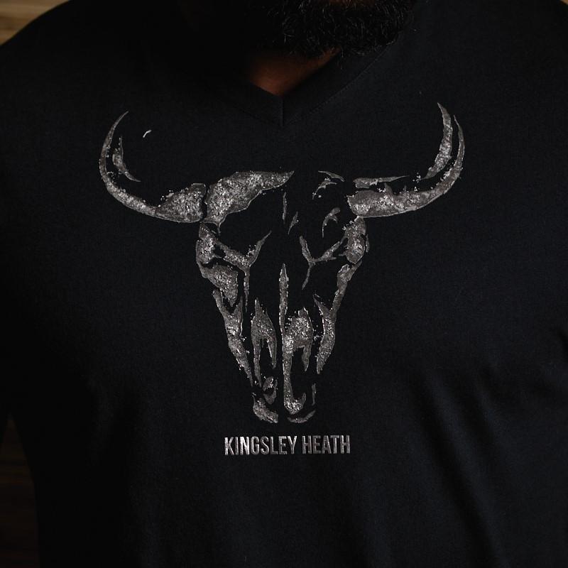 Forged Foil Skull V-Neck Tee - Mamba