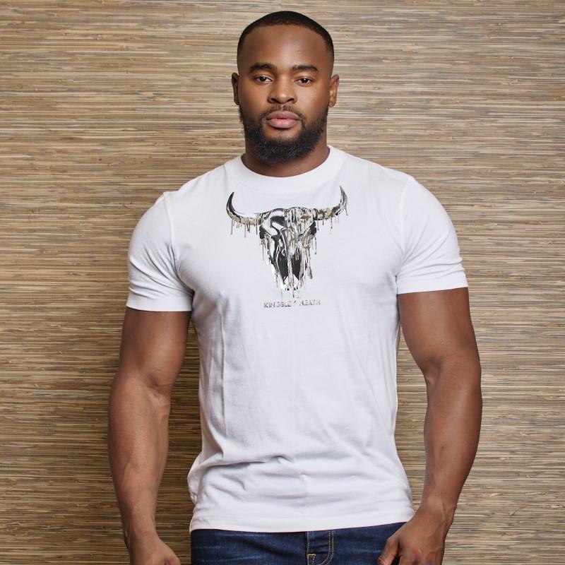 Foil Rip Skull Crew Tee - Pelican