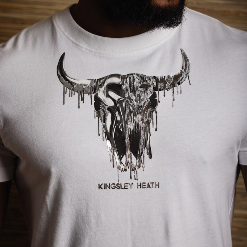 Foil Rip Skull Crew Tee - Pelican