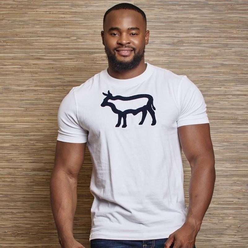 Nguni Towelling Outline Crew Tee - Pelican