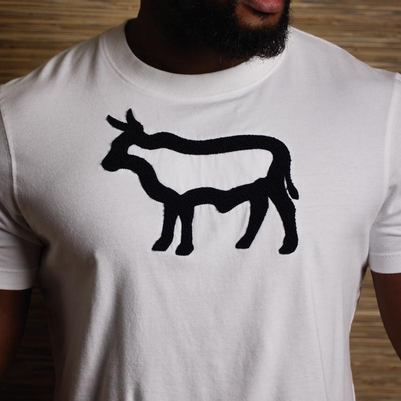 Nguni Towelling Outline Crew Tee - Pelican