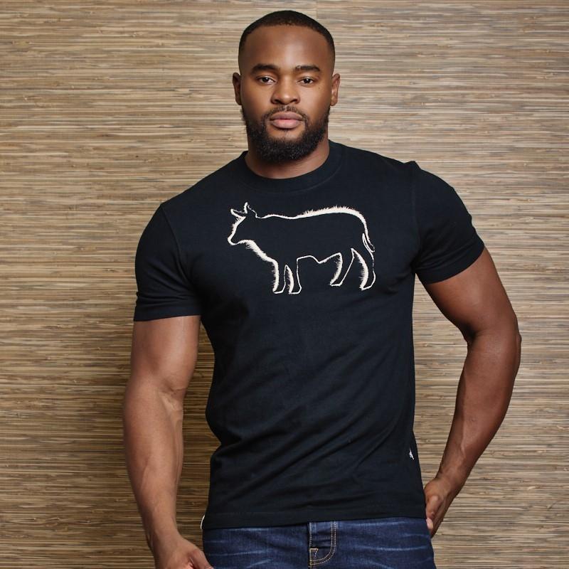 Nguni Hide Outlined Crew Tee - Mamba