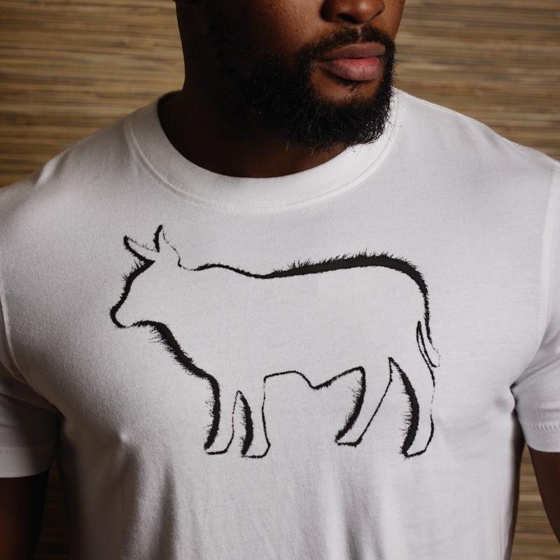 Nguni Hide Outlined Crew Tee - Pelican