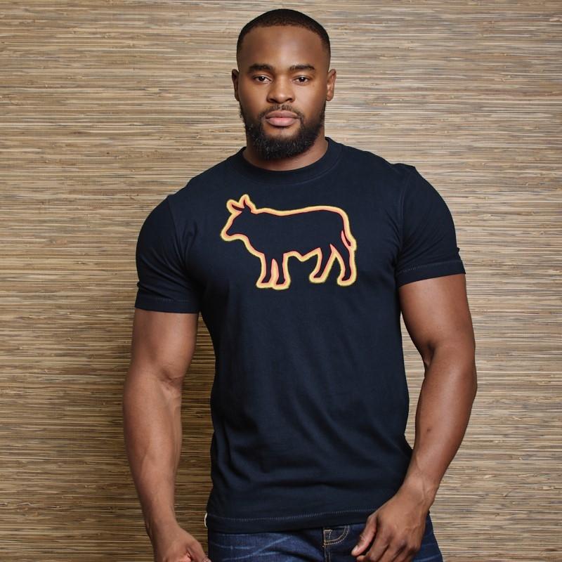 Nguni Tri Neon Crew Tee - Midnight