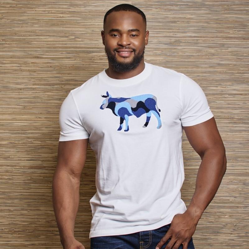 Nguni Towelling Infill Crew Tee - Pelican