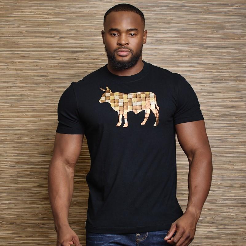 Nguni Metallic Checkered Crew Tee - Mamba
